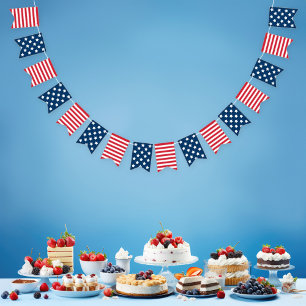 American Patriotic Red White and Blue Wimpelkette