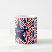 American Patriotic Red White Blue Star Muster Kaffeetasse (Vorderseite Links)