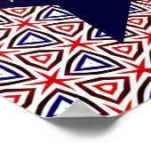 American Patriotic Red White Blue Star Muster Poster (Ecke)