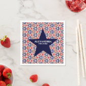 American Patriotic Red White Blue Star Muster Serviette (Beispiel)
