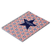 American Patriotic Star Red White Blue Pattern Notizblock (Linke Seite)