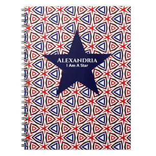 American Patriotic Star Red White Blue Pattern Notizblock