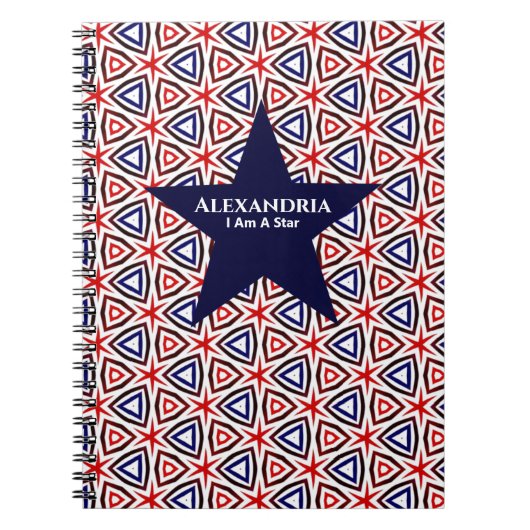 American Patriotic Star Red White Blue Pattern Notizblock (Vorderseite)