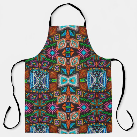 American pattern. Ikat seamless print. Indian desi Schürze (Vorderseite)