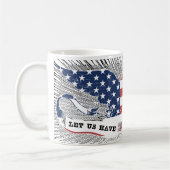 American Peace Eagle USA Flag Patriotische Kunst Kaffeetasse (Links)