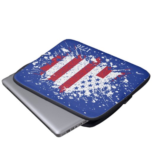 American Peace Flag 1776 American Staat National L Laptopschutzhülle (Vorne Knopf)