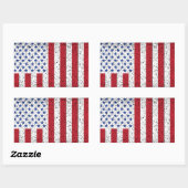 American Peace Flag American Staat National Rectan Rechteckiger Aufkleber (Blatt)