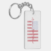 American Peace Flag Grunge + Staat National Schlüsselanhänger (Vorderseite links)