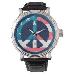 American Peace Sign grunge Armbanduhr