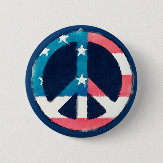 American Peace Sign grunge Button (Vorderseite)