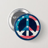 American Peace Sign grunge Button (Vorne & Hinten)