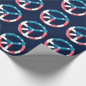American Peace Sign grunge Geschenkpapier (Ecke)