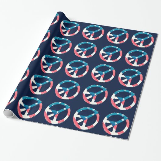 American Peace Sign grunge Geschenkpapier (Ungerollt)