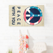 American Peace Sign grunge + Ihr Sprichwort Banner (Insitu)