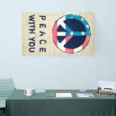American Peace Sign grunge + Ihr Sprichwort Banner (Messeveranstaltung)