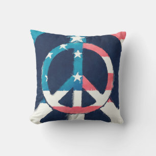 American Peace Sign grunge Kissen Für Draußen