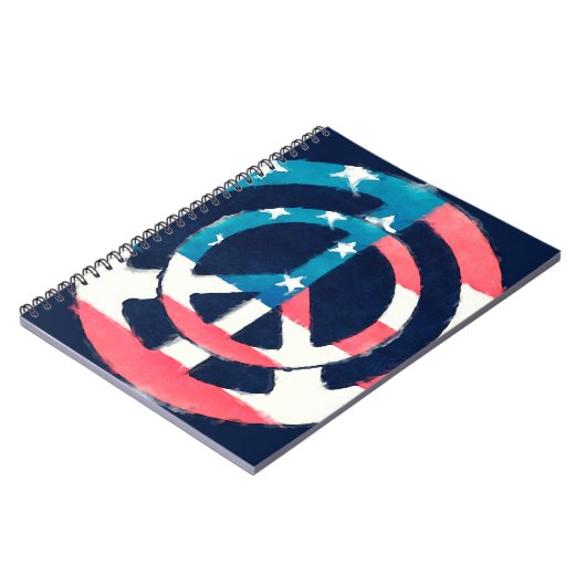 American Peace Sign grunge Notizblock (Linke Seite)