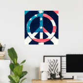 American Peace Sign grunge Poster (Heimbüro)