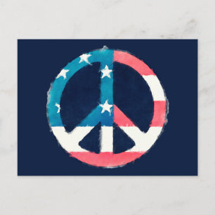 American Peace Sign grunge Postkarte