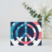 American Peace Sign grunge Postkarte (Stehend Vorderseite)