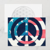 American Peace Sign grunge Postkarte (Vorne/Hinten)