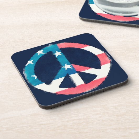 American Peace Sign grunge Untersetzer (Linke Seite)