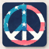 American Peace Sign grunge Untersetzer (Vorderseite)