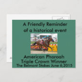 American Pharaoh Triple Crown Gewinner Postkarte (Vorne/Hinten)