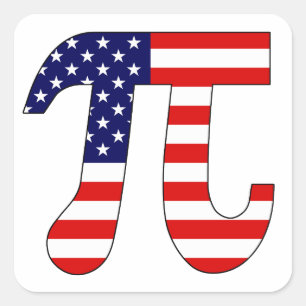 American Pi Quadratischer Aufkleber
