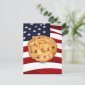 American Pie (Apple Pie mit amerikanischer Flagge) Postkarte (Stehend Vorderseite)