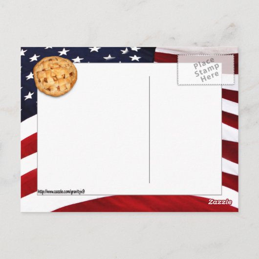 American Pie (Apple Pie mit amerikanischer Flagge) Postkarte (Rückseite)