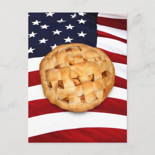 American Pie (Apple Pie mit amerikanischer Flagge) Postkarte (Vorderseite)