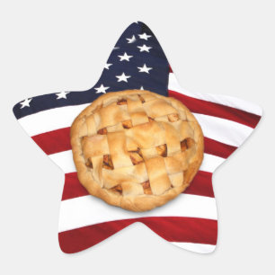 American Pie (Apple Pie mit amerikanischer Flagge) Stern-Aufkleber