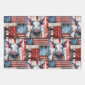 American Pig Farm Folk Art Geschenkpapier Set (Vorderseite 3)
