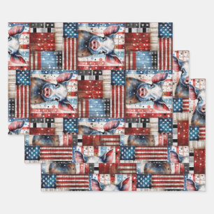 American Pig Farm Folk Art Geschenkpapier Set