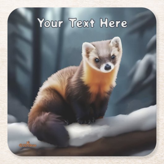 American Pine Marten Rechteckiger Pappuntersetzer (Vorderseite)