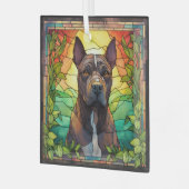 American Pit Bull Dog Ornament Aus Glas (Vorderseite links)