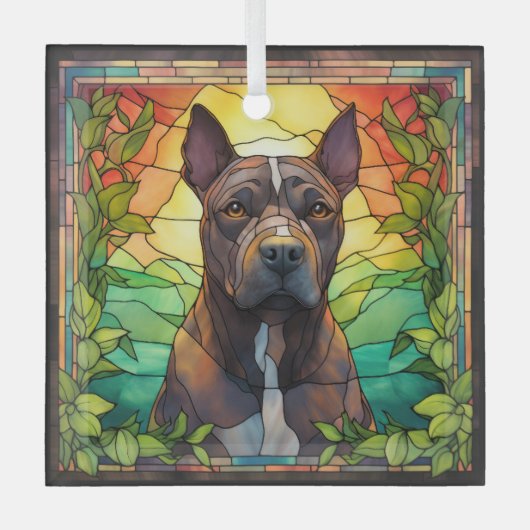 American Pit Bull Dog Ornament Aus Glas (Vorderseite)