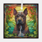 American Pit Bull Dog Ornament Aus Glas (Rückseite)