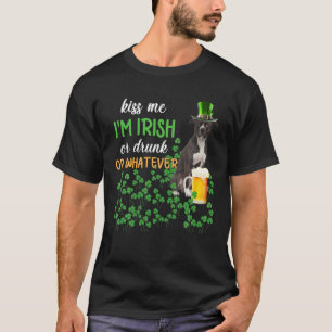 American Pit Bull Kiss Me Ich bin irisch oder Betr T-Shirt