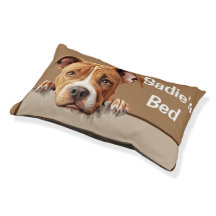 American Pit Bull Peeking Doppy Pillow Bed