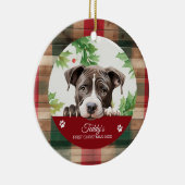 American Pit Bull Personalisiert Weihnachten Keramik Ornament (Rechts)