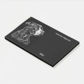 American Pit Bull Terrier Abstrakt Art Dog Name Post-it Klebezettel (angewinkelt)