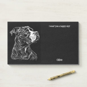 American Pit Bull Terrier Abstrakt Art Dog Name Post-it Klebezettel
