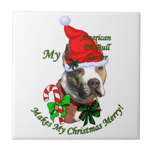 American Pit Bull Terrier Christmas Fliese