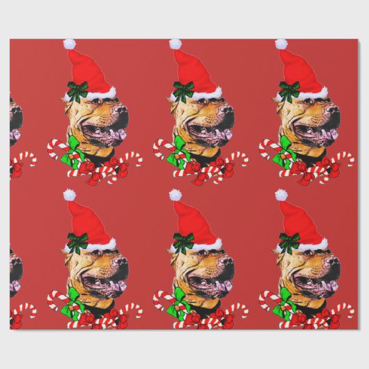 American Pit Bull Terrier Christmas Geschenkpapier (Flach)