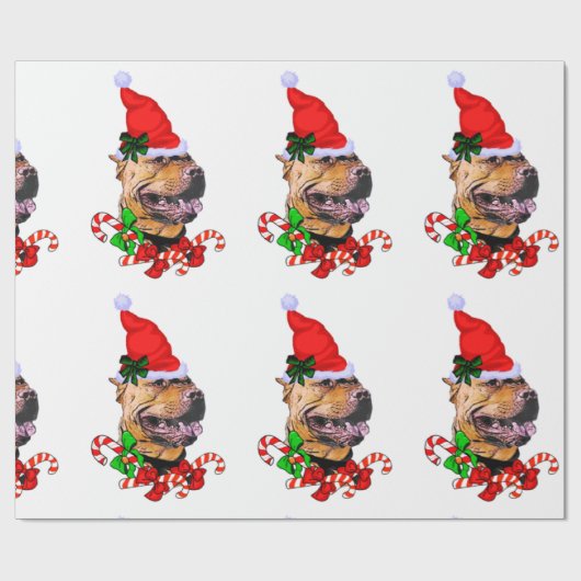 American Pit Bull Terrier Christmas Geschenkpapier (Flach)