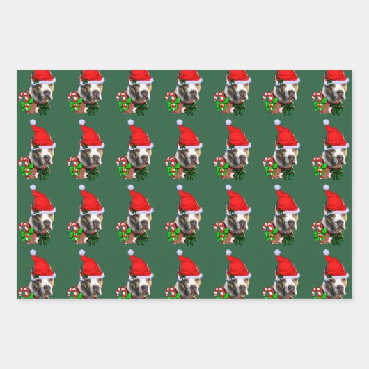 American Pit Bull Terrier Christmas Geschenkpapier Set (Vorderseite 2)
