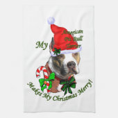 American Pit Bull Terrier Christmas Geschirrtuch (Vertikal)