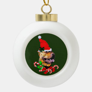 American Pit Bull Terrier Christmas Keramik Kugel-Ornament